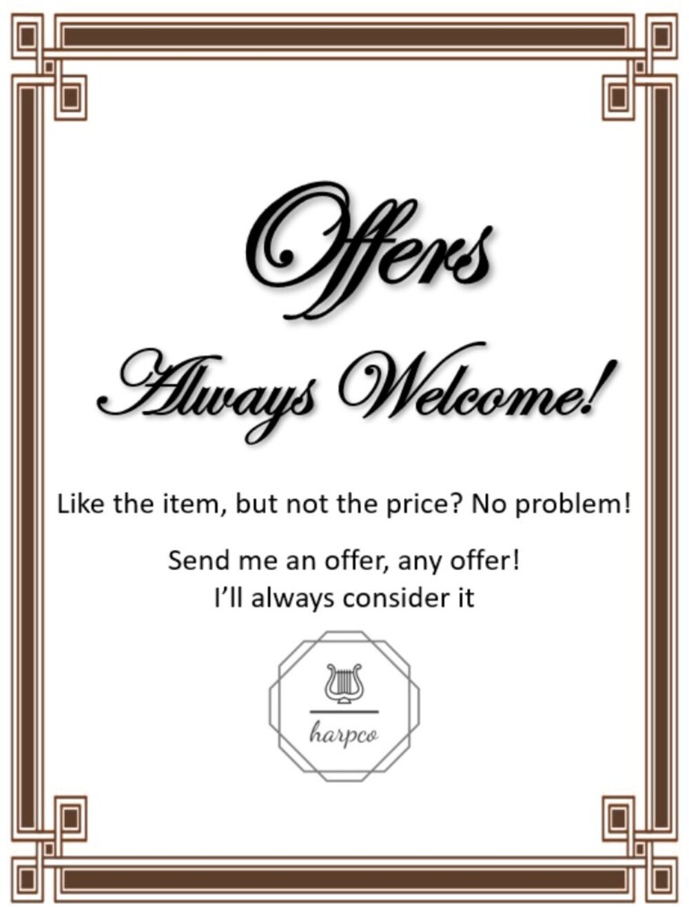 Make me an offer!